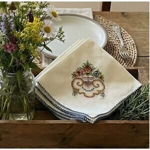 10 Cloth Napkins Embroidered
